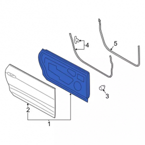 Дверь голая передняя правая Ford Mustang mk6 15-23