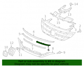 Молдинг левый решетки радиатора grill Honda CRV 12-14 дорест