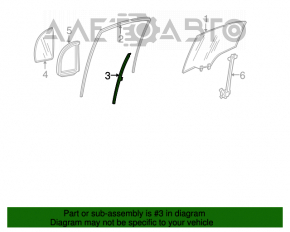 Направляющая стекла двери задней левой Honda Civic 4d 06-09
