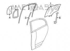 Направляющая стекла двери задней левой Honda Civic 4d 06-09