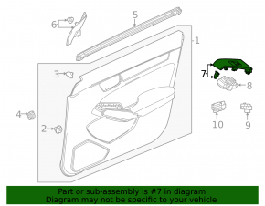 Накладка управления стеклоподъемником передним правым Honda Civic XI FE/FL 22-26 черная