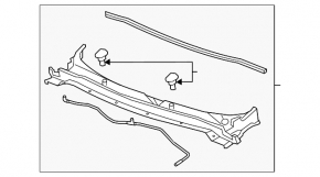 Решетка дворников пластик GMC Terrain 18-23