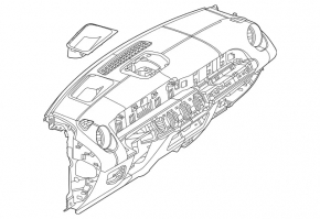 Panou de bord negru și bej pentru Mercedes X247 GLB 20-26, fără airbag