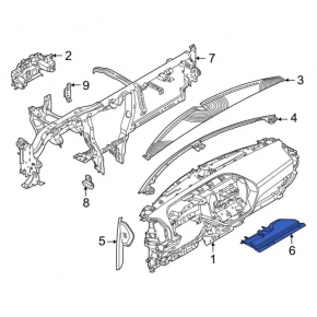 Panou decorativ pentru picioarele pasagerului Ford Bronco Sport 2021-26, negru