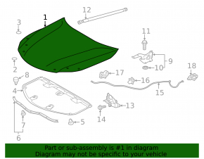 Капот голый Lexus ES300h ES350 13-18 сталь, синий 8V3, песок, сколы