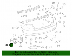 Крепление парктроника заднего бампера Toyota Venza 09-15 серебро 1F7