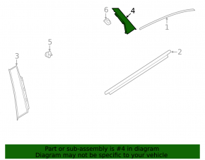 Ornament ușă spate stânga pentru Audi A3 22-26, negru