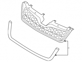 Решетка радиатора grill нижняя Subaru Forester 17-18 SJ