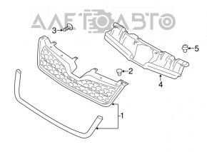 Решетка радиатора grill нижняя Subaru Forester 17-18 SJ
