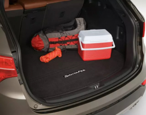 Коврик багажника ткань Hyundai Santa FE Sport 13-17 черный, трещины