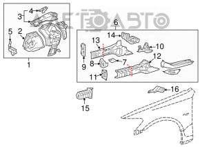 Клык усилителя переднего бампера правый Lexus GS300 GS350 GS430 GS450h 06-11