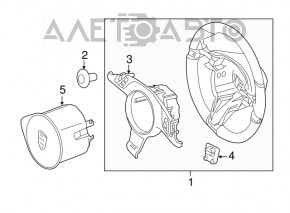 Руль в сборе с AIRBAG с гитарой Porsche Cayenne 958 11-16 turbo кожа подогрев КАРБОН черн
