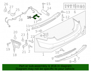 Крепление заднего бампера центральное верхнее Audi A4 B8 13-16 рест