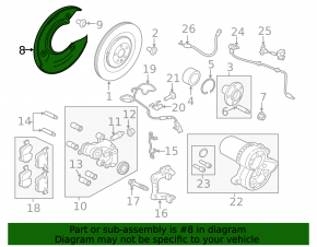 Capac disc de frână spate dreapta pentru Land Rover Range Rover Velar 20-20 (396mm)