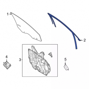 Garnitura sticla portiera dreapta fata Ford Bronco Sport 21-25