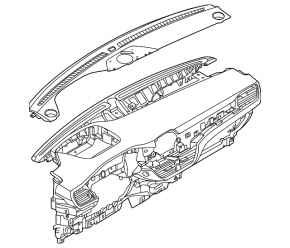 Panou frontal Torpedo fără AIRBAG Ford Escape MK4 23-25 pentru 3 difuzoare și proiecție