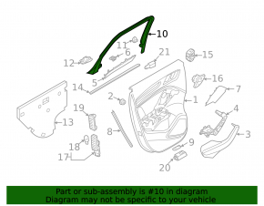 Рамка двери внутренняя задняя левая Audi A3 8V 15-20 черная