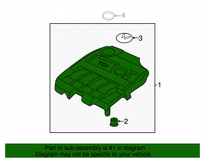 Накладка двигателя VW Jetta 11-14 USA TDI
