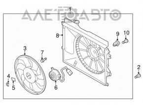 Крыльчатка вентилятора охлаждения Kia Forte 4d 14-18 с моторчиком
