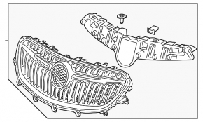 Решетка радиатора grill в сборе Buick Encore 17-22 с эмблемой