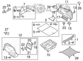 Podea portbagaj Audi A6 C7 16-18 rest, neagră, curățabilă chimic, uzată