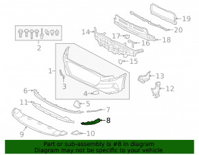 Губа переднего бампера левая Audi E-Tron 19-23 Quattro