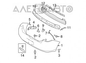 Абсорбер заднего бампера Ford Focus usa 08-11 оторваны направляющие