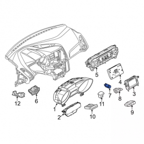 Кнопка start-stop Ford Escape MK3 13-19 с черной накладкой