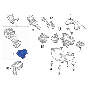 Кнопка start-stop Ford Escape MK3 13-19 с черной накладкой