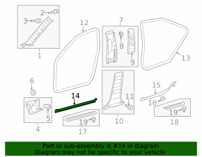 Накладка порога внутренняя передняя левая Toyota Camry v50 12-14 usa черн
