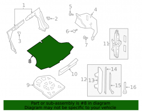 Пол багажника Nissan Sentra 13-19 черн