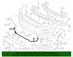 Проводка переднего бампера Land Rover Range Rover Evoque 12-15 без автопарковки, без птф