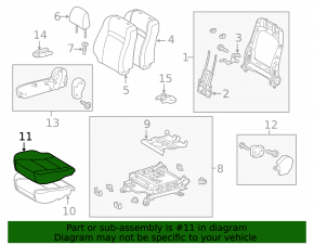 Scaunul pasagerului Toyota Camry v50 12-14 SUA fără airbag