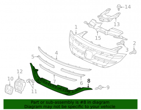 Накладка нижняя решетки радиатора grill Honda CRV 12-14 дорест