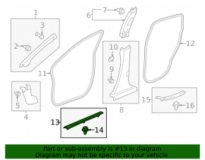 Накладка порога передняя правая Honda CRV 17-22 черная, царапины