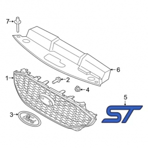 Эмблема надпись ST решетки радиатора grill Ford Edge 19-24