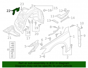 Защита арки боковая передняя правая Audi A6 C8 19-19