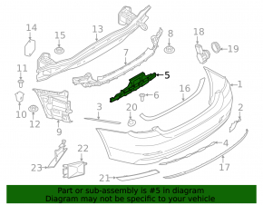 Кронштейн заднего бампера центральный BMW 4 F32/33/36 14-16