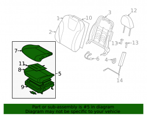 Пассажирское сидение Subaru Forester 14-16 SJ без airbag, механическое, ткань серая