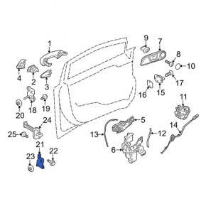 Петля двери нижняя передняя правая Ford Fiesta 11-19