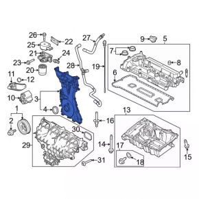 Передняя крышка двигателя Ford Escape 17-19 2.0T