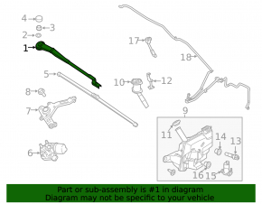 Frânghie de ștergător dreapta Ford Focus mk3 11-18