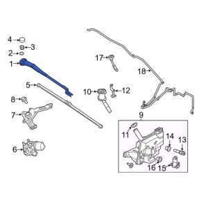 Frânghie de ștergător dreapta Ford Focus mk3 11-18