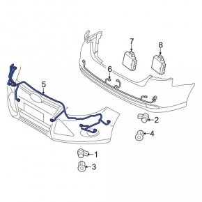 Проводка переднего бампера Ford C-max MK2 17-18 usa под птф