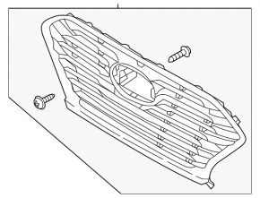 Решетка радиатора grill Hyundai Sonata 18-19 hybrid