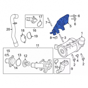 Кронштейн помпы Ford Escape MK4 20-26 hybrid, plug-In