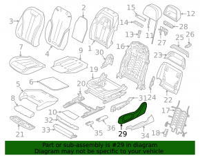Garnitură scaun pasager dreapta pentru BMW 5 G30 17-23 Elfenbein-Weiss, pentru curățare