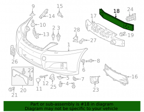 Усилитель переднего бампера Lexus GS300 GS350 GS430 GS450h 06-11