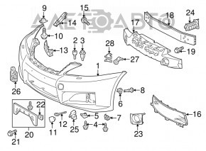Усилитель переднего бампера Lexus GS300 GS350 GS430 GS450h 06-11