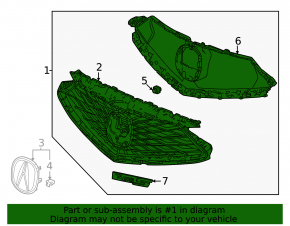 Grilă radiator Acura MDX 25-26 fără cameră 360